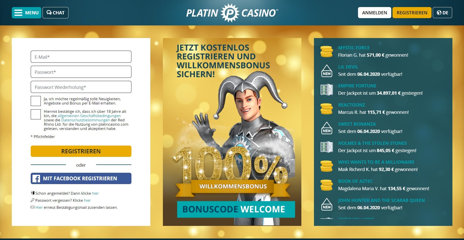 beste online casinos platin